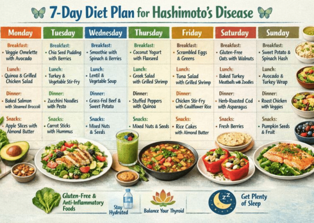 7-Day Diet Plan for Hashimoto’s Disease: A Natural Approach to Managing Symptoms